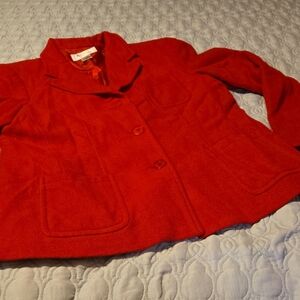 Andrea Viccaro Wool Cashmere Blend Red Jacket